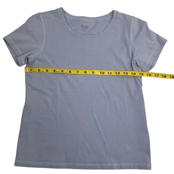 Eileen Fisher Womens Organic Cotton Stretch Short Sleeve T-Shirt Blue Petite P - Picture 8 of 15